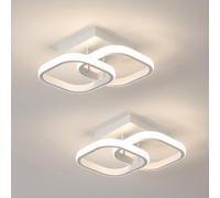 Comely Pack de 2 Plafones LED de Techo 24 W 2700 LM, 24 × 24 cm, Luz Natural 4500 K, Lámparas LED Cuadradas Blancas Modernas para Dormitorio, Pasillo y Cocina