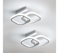Comely Pack de 2 Plafones LED de Techo Modernos 24 W - 2700 lm, Luz Fría 6500 K - Luz Blanca Fría, Compatible 110-230 V, Ideal para Cocina, Baño y Salón