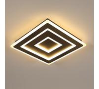 Comely Plafón LED Cuadrado 52 W 5850 LM Negro, Luz Cálida 3000 K, 40 cm Plafón LED Acrílico, Lámpara de Techo Moderna para Salón, Dormitorio y Pasillo