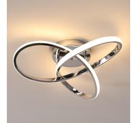 Comely Plafón Led de Techo, 38W 4275LM Moderna Lámpara de Techo en Forma de Flor - Blanco Cálido 3000K, Plateado Luz de Techo para Dormitorio Comedor Salón Pasillo