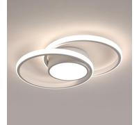 Comely Plafón LED Moderno 42W 40 cm Lámpara de Techo Doble Aro Blanco Luz Neutra 4500K LED Techo Decorativo Redondo para Salón Dormitorio Cocina Pasillo Entrada