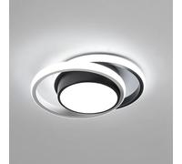 Comely Plafón LED Redondo Negro 32 W - Luz Blanca Fría 6500 K - Diseño Moderno Ø 28 cm - Ideal para Salón, Cocina y Pasillo