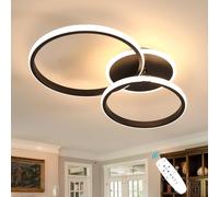 Comely Plafón LED Regulable Moderno, 42W Lámpara Techo con Mando a Distancia 3000K-6500K, Luz de Techo Redondo Negro para Sala de Estar Dormitorio Comedor Cocina