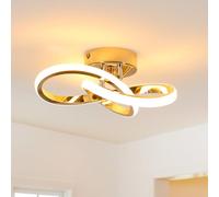 Comely Plafon LED Techo 22W, Moderna Lampara de Techo 3000K Blanco Cálido, Luz de Techo de Aluminio Para Cocina Sala de Estar Dormitorio Pasillo Comedor, Oro