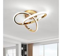 Comely Plafon LED Techo, 30W Moderna Lámpara de Techo LED, 3375LM Blanco Frío 6500K, Luz de Techo Para Corredor Cocina Sala de Estar Dormitorio Pasillo, Oro