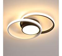 Comely Plafon Led Techo, 42W Moderna Lámpara de Techo LED, Redondo Luz de Techo del Para Corredor Baño Cocina Sala de Estar Dormitorio Pasillo, Luz Cálida 3000K, Largo 40cm, Negro
