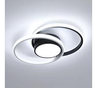 Comely Plafon Led Techo, 42W Moderna Lámpara de Techo LED, Redondo Luz de Techo del Para Corredor Baño Cocina Sala de Estar Dormitorio Pasillo, Blanco Frío 6500K, Largo 40cm, Negro