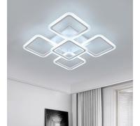 Comely Plafon LED Techo, Cuadrado Creativo 5 Cabezas 61W 7000LM Lamparas de Techo LED, Moderna Luz de Techo Led para Salón, Dormitorio, Habitaciones para Niños, Blanco Frío 6500K, Φ60cm