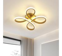 Comely Plafon LED Techo Moderna, 30W 3375LM Lamparas de Techo, Luz de Techo LED Flor Forma para Dormitorio,Salon,Comedor,Pasillo,Luz Neutra 4500K,Dia 30cm,Oro