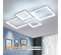 Comely Plafon LED Techo Moderna, 54W Regulable Lámpara de Techo con Mando a Distáncia, Blanco Cuadrado Luz LED Techo para Salón Comedor Dormitorio, 3000K-6500K, 62CM