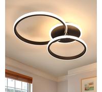 Comely Plafon LED Techo Moderno, 42W Lámparas de Techo Moderno Redondo, Blanco Cálido 3000K Luz de Techo de Aluminio para Salón Dormitorio Sala de Estar Pasillo, Negro