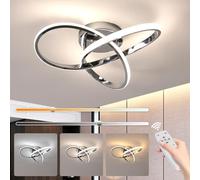Comely Plafon LED Techo Regulable, 36W Lampara Techo con Mando a Distancia 3000K-6500K, Moderna Luz de Techo para Salón, Dormitorio, Cocina, Comedor (Plata)