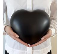 Comemori Urna grande para mascotas en forma de corazón para cenizas de hasta 44 libras y 20 kg, elegante urna de cremación con soporte de exhibición, recuerdo conmemorativo para perros y gatos, negro