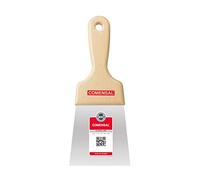 COMENSAL® Espátula Americana - Espátula de Emplastecer - de Acero Inoxidable - Espátula para Masilla - Mango de Madera - Made in EU - 100 mm