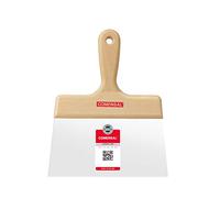 COMENSAL® Espátula Americana - Espátula de Emplastecer - de Acero Inoxidable - Espátula para Masilla - Mango de Madera - Made in EU - 200 mm