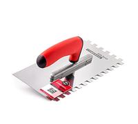 COMENSAL® Llana Dentada INOX - Llana Peine - para Colocación de Baldosas - Espátula Dentada - Mango Ergonomico - Made in EU - 10x10 mm