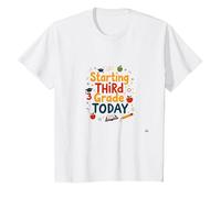 Comenzando el Tercer Grado Hoy: celebración de hitos Escolares Camiseta, Niños, Blanco, 8 años