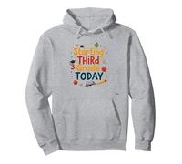Comenzando el Tercer Grado Hoy: celebración de hitos Escolares Sudadera con Capucha, Unisex para Adultos, Gris Jaspeado, XL