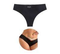 comeondear Tangas Invisible Mujer Sexy Bragas Sin Costuras Braga Brasileñas Cintura Baja Tanga Hilo Talla Grande Braguitas Slip Ropa Interior Sexy Lenceria Curvy Underwear Women Negro,L
