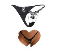 comeondear Tangas Sexy Mujer Mini String Transparente Tanga de Hilo Cintura Baja con Strass Talla Grande Bragas Cintura Ajustable Tangas con Bordadas Lenceria Sexy Thong Pack de 1 1-Negro,XXL