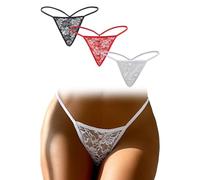 comeondear Tangas Sexy para Mujer 3 Pack Mini String de Encaje Tanga Hilo sin Costuras Bragas Brasileñas T-Back Thong Ropa Interior Talla Grande Lenceria Sexy Mujer Womens Underwear Multicolor,XXL