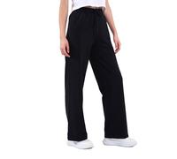 COMEOR Pantalones de chándal para mujer, pantalones largos de algodón, pantalones de chándal sueltos con cintura elástica y pierna recta, Negro , XXL
