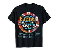 Comer Alrededor del Mundo Lista de Deseos del país Recuerdo de Comida Camiseta
