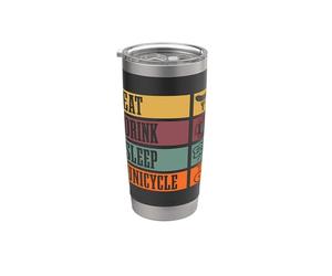 Comer beber dormir monociclo ama bicicleta monociclo monociclo Vaso térmico de acero inoxidable de doble pared