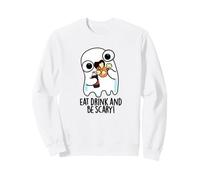 Comer Beber y ser Aterrador Divertido Juego de Palabras Fantasma Sudadera