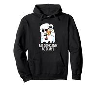 Comer Beber y ser Aterrador Divertido Juego de Palabras Fantasma Sudadera con Capucha