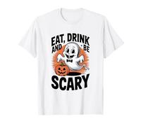 Comer Beber y ser Aterrador Halloween Fun Festive Camiseta