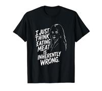 Comer Carne está Mal. Camiseta gráfica económica, Hombre, Negro, S