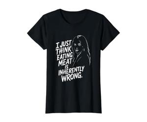 Comer Carne está Mal. Camiseta gráfica económica, Mujer, Negro, S