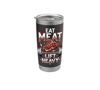 Comer Carne Levantamiento Dieta Carnívora Pesada Vaso térmico de acero inoxidable de doble pared