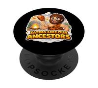 Comer como Nuestros antepasados Dietista de Dieta carnívora Paleo PopSockets PopGrip Adhesivo