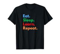Comer Dormir Aprender Repetir - Estudiantes, Maestros y Aprendices de Vida Camiseta gráfica económica