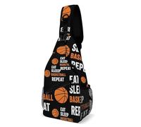 Comer, Dormir, Baloncesto, Repetir Hombre Mujer Bolso Cruzado Multiusos Mochila Cruzada Con Correa Ajustable Mochila Bandolera Para Trabajo Ciclismo Correr