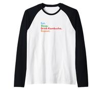 Comer Dormir Bebida Kombucha Repeat - Kombucha Lovers & Brewers Camiseta Manga Raglan