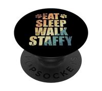 Comer Dormir Caminar Staffy Staffordshire Terrier PopSockets PopGrip Adhesivo