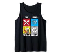 Comer Dormir Casino Repetir Juego Fichas Poker Dados Camiseta sin Mangas