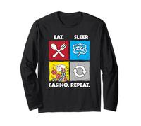 Comer Dormir Casino Repetir Juego Fichas Poker Dados Manga Larga