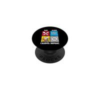 Comer Dormir Casino Repetir Juego Fichas Poker Dados PopSockets PopGrip Adhesivo