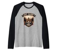 Comer Dormir Cazar Morillas Repetir Cazador De Setas Camiseta Manga Raglan