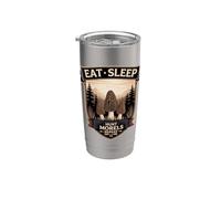 Comer Dormir Cazar Morillas Repetir Cazador De Setas Vaso térmico de acero inoxidable de doble pared