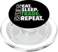 Comer Dormir Comercio Repetir - Inversor de Dinero Cripto Comercio de Acciones PopSockets PopGrip para MagSafe