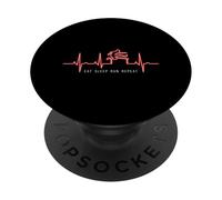 Comer Dormir Correr Repite Pista Barreras Atletismo Corredor PopSockets PopGrip Adhesivo