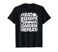 Comer Dormir Crecer un jardín Repetir Divertido Jardinería Amante Juegos Camiseta