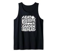 Comer Dormir Crecer un jardín Repetir Divertido Jardinería Amante Juegos Camiseta sin Mangas