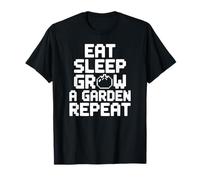 Comer Dormir Crecer un jardín Repetir Divertido Jardinería Juegos Camiseta