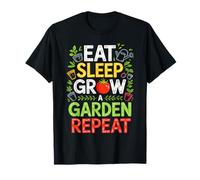 Comer Dormir Crecer Un Jardín Repita Verde Pulgar Vivir Camiseta